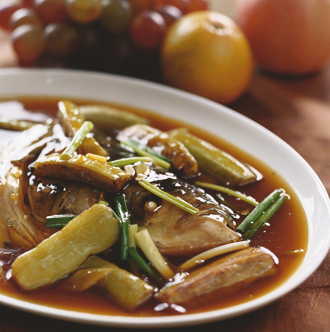 Fish head stew with aubergine