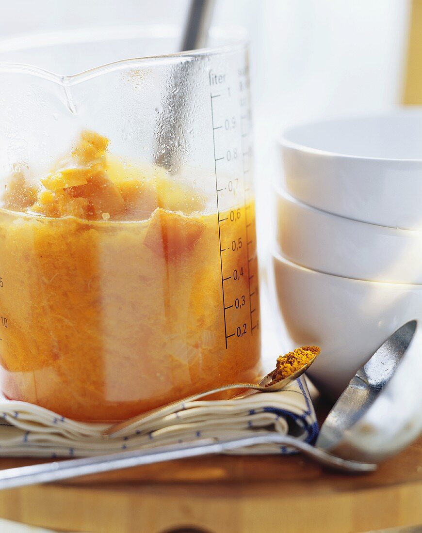 Making carrot and ginger soup