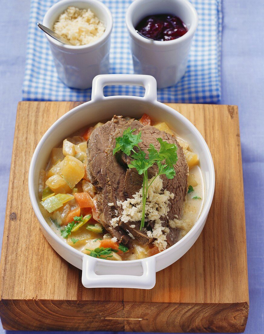 Tafelspitz (boiled beef) with horseradish potatoes