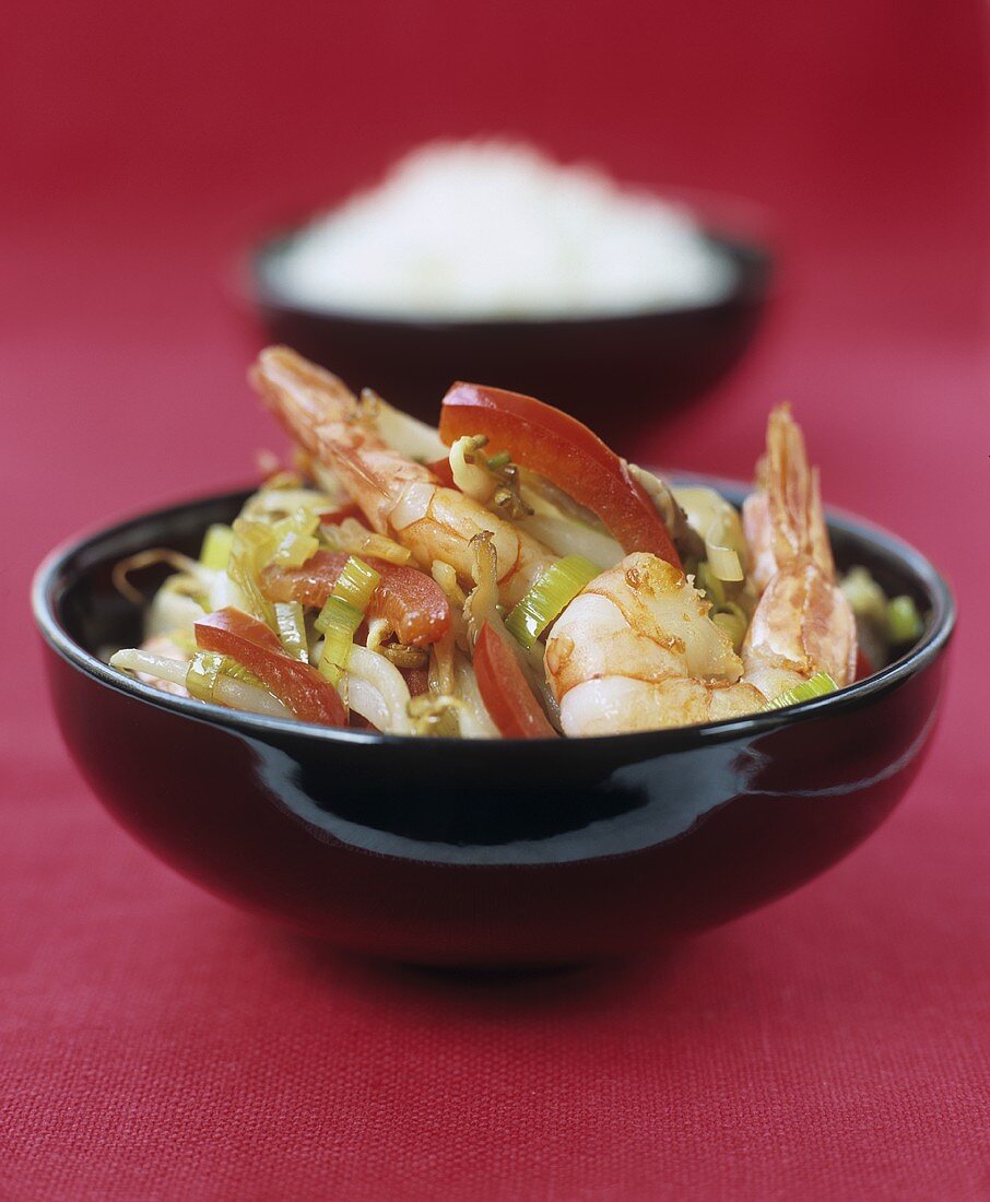 Chinese prawn stir-fry