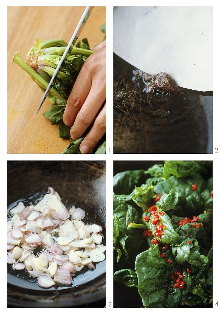 Fried spinach with garlic