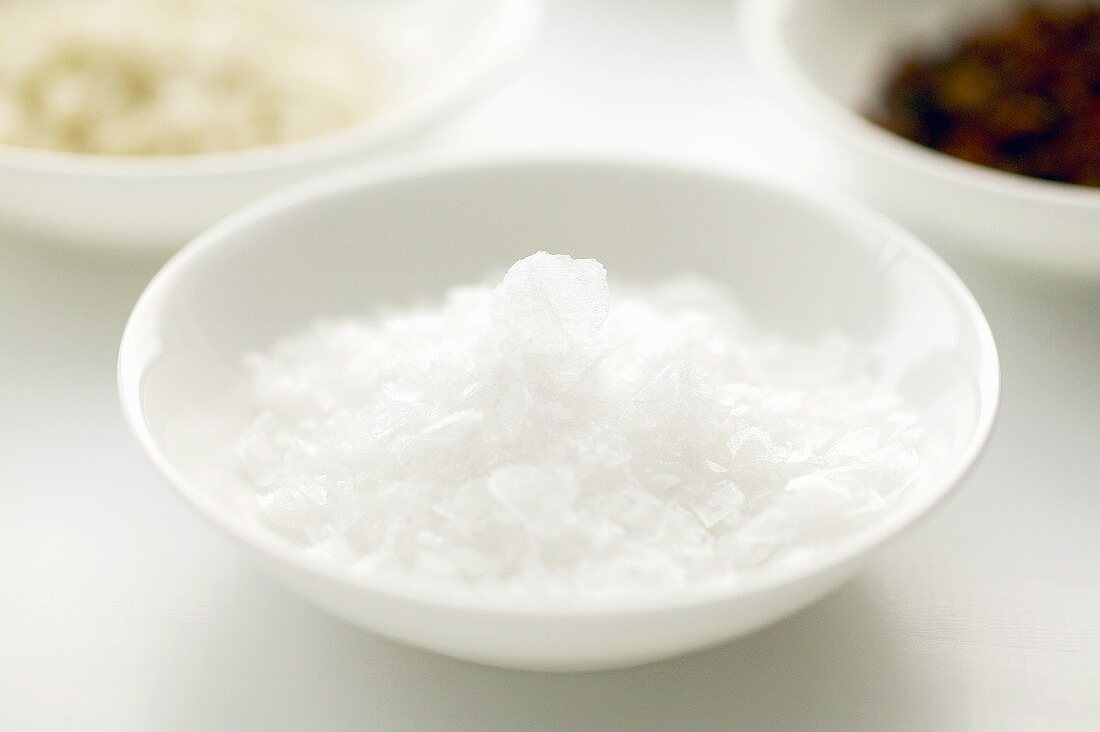 Coarse salt in a small bowl