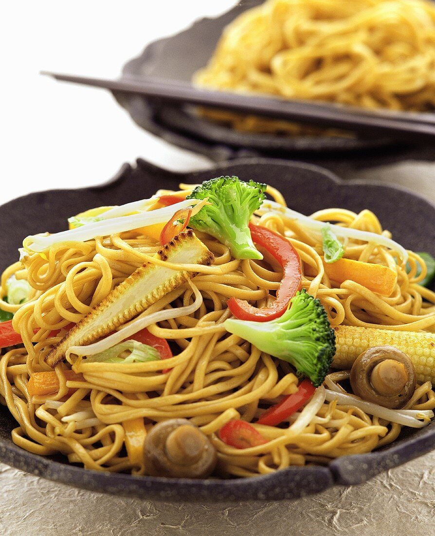 Bami goreng (fried noodles with vegetables, Indonesia)