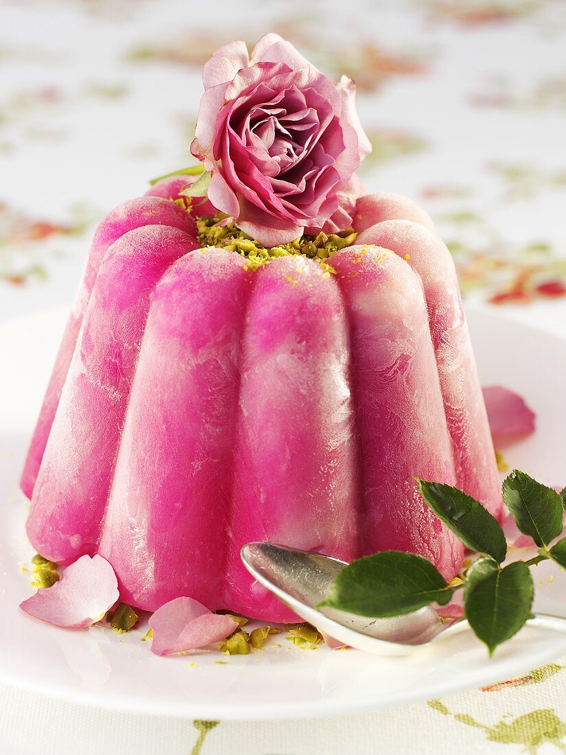 Frozen rose dessert