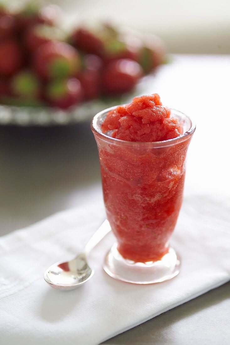 Strawberry granita