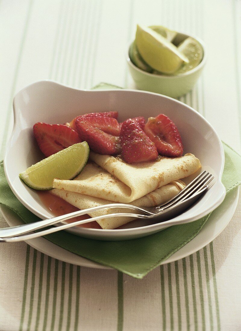 Crepes with strawberries