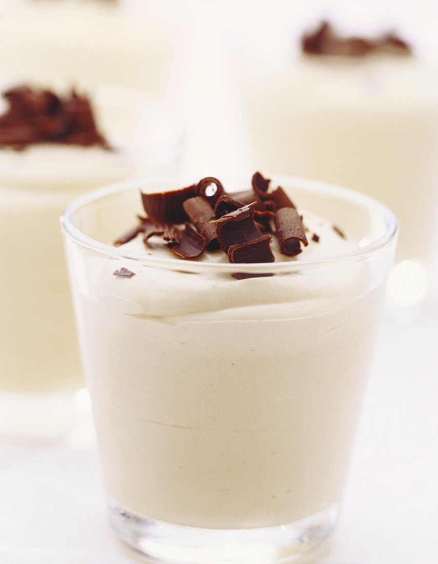 White chocolate cream in glass