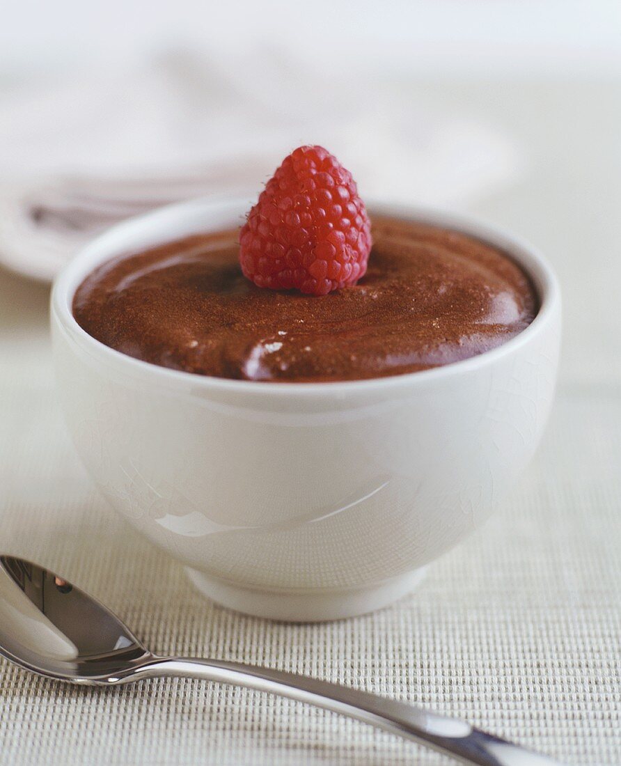 Chocolate mousse with raspberry