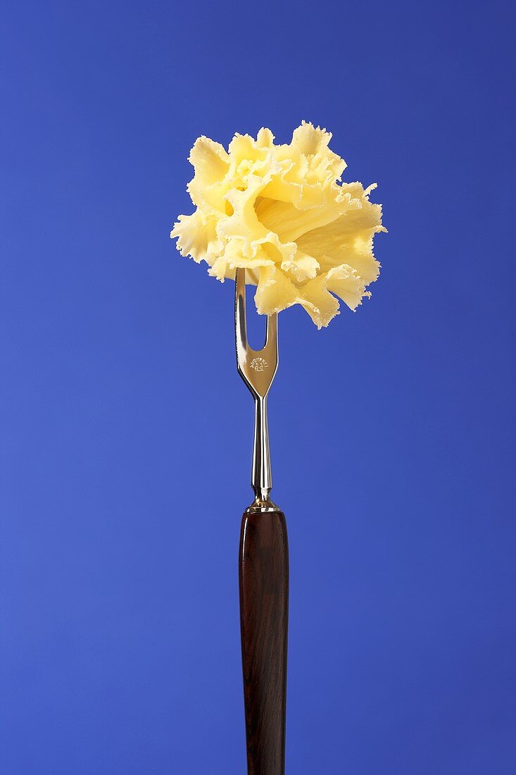 Tete de Moine cheese – flower on a fork