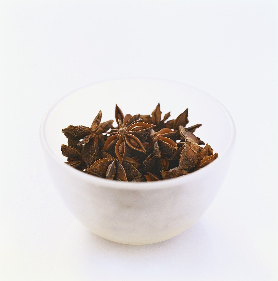 Star anise in a small bowl