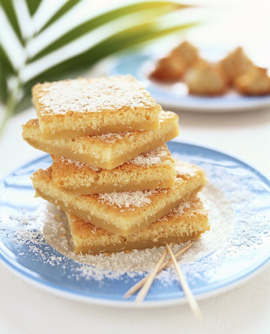 A pile of coconut slices