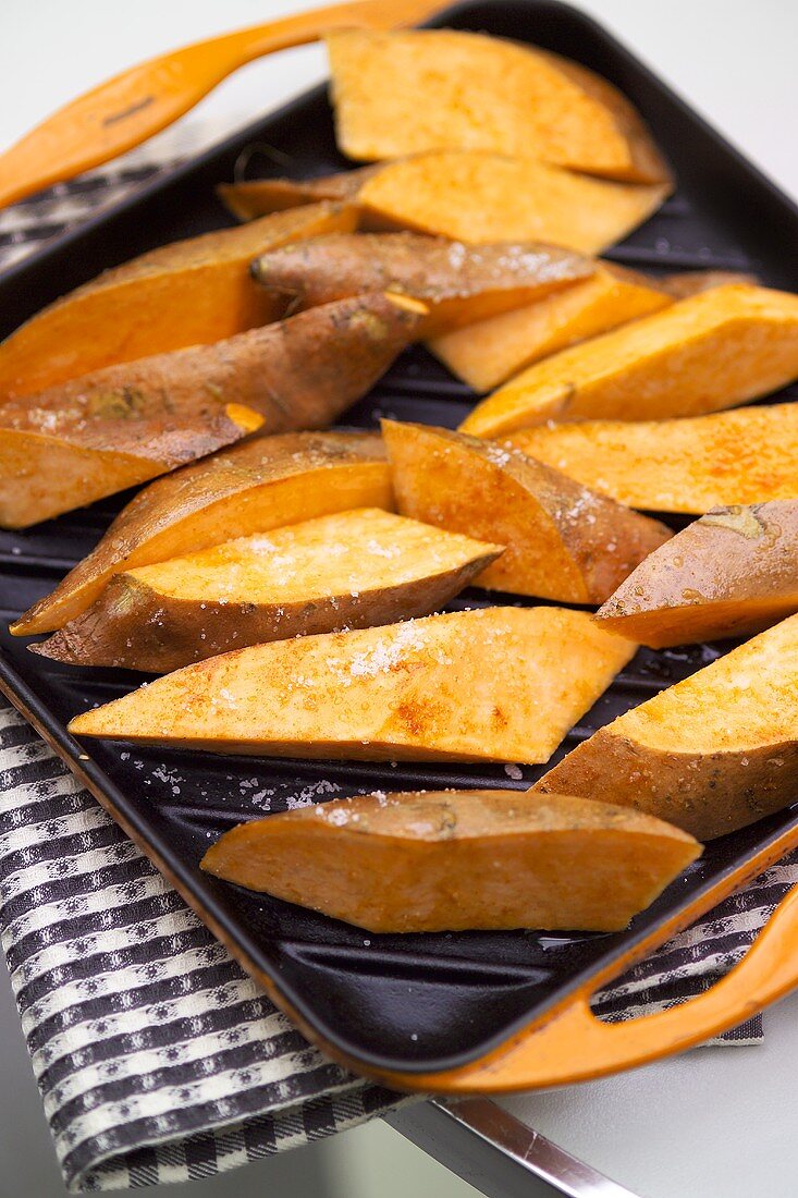 Sweet potatoes ready for baking