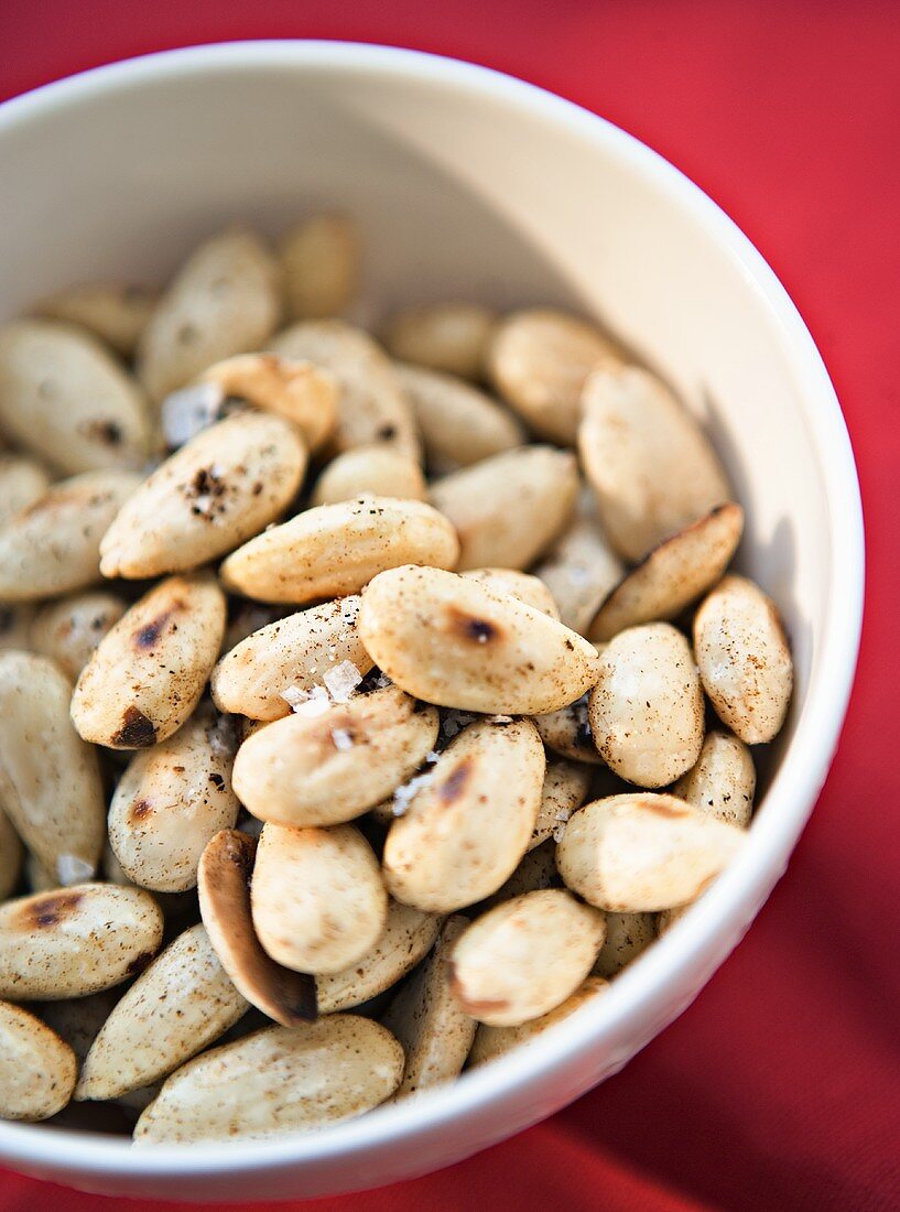 Toasted almonds in a bowl