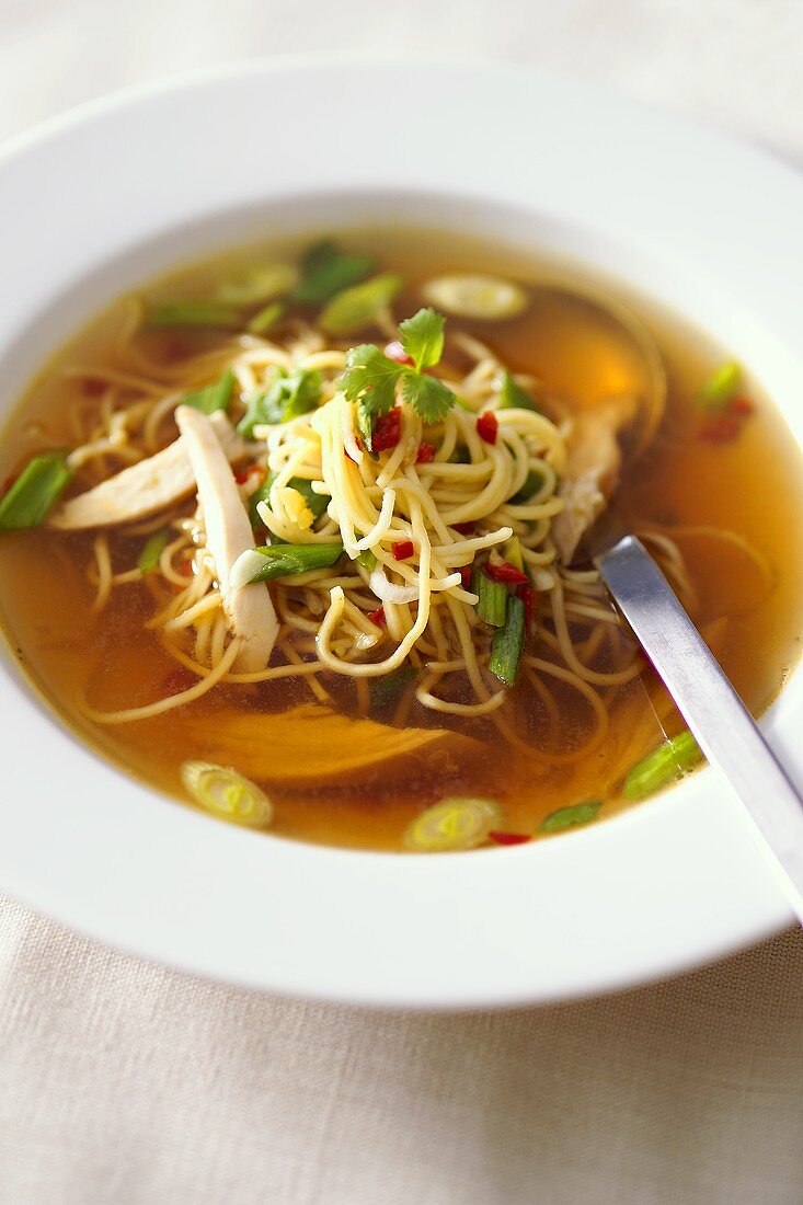 Noodle soup with chicken