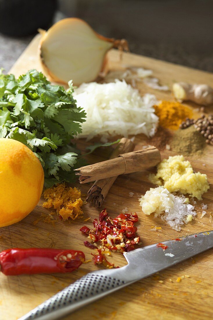 Herbs and spices for lamb curry