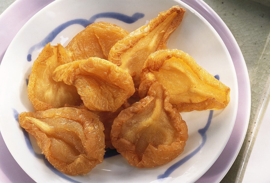 Dried pears on a plate