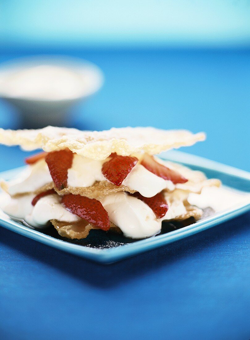 Millefeuille with strawberries