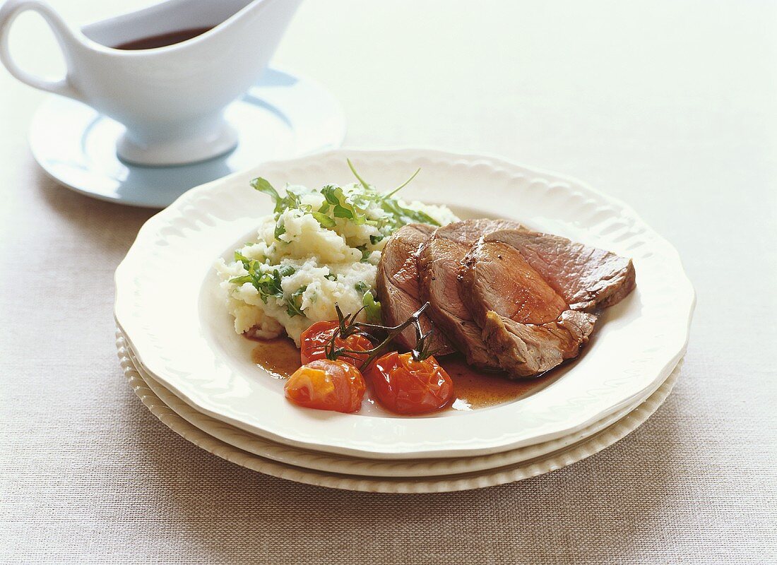 Roast beef with colcannon