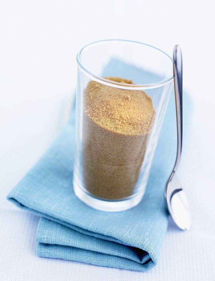 Brown sugar in glass