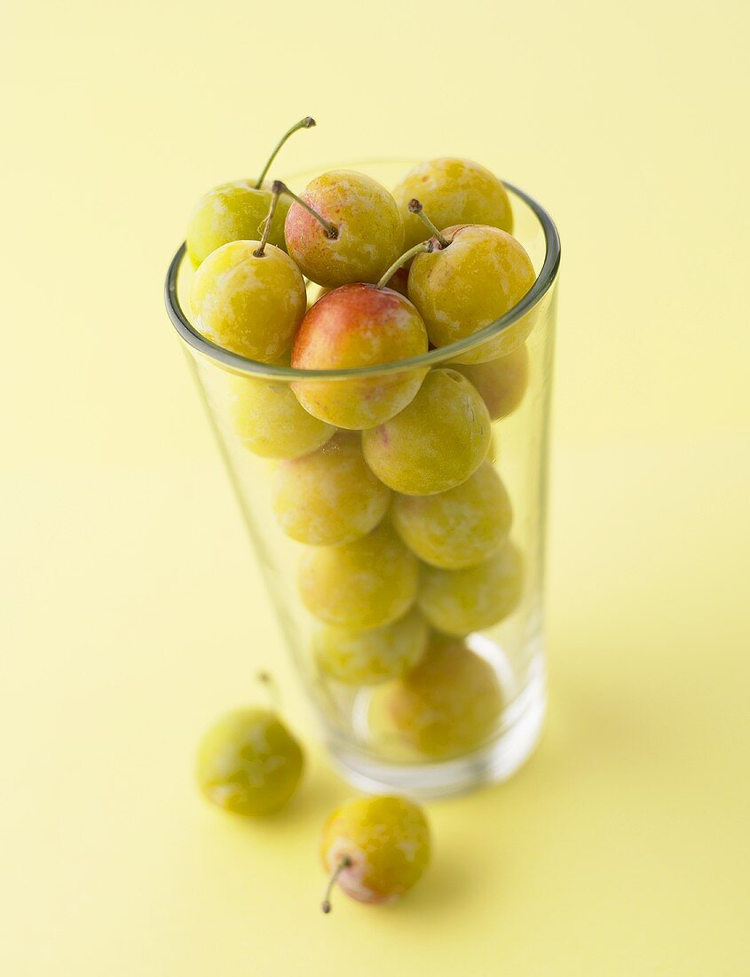 Mirabelles in a glass