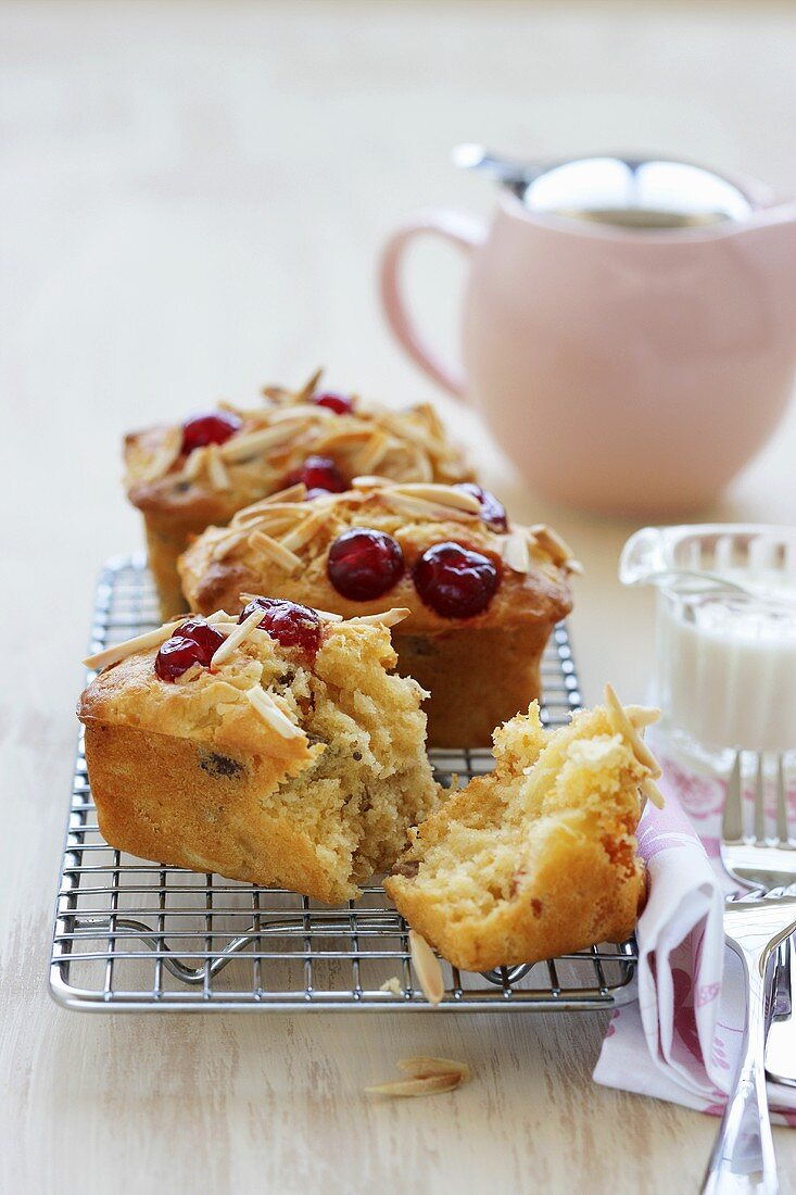 Almond and cherry friands
