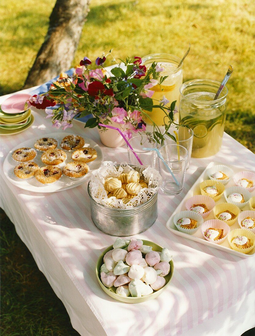 Garden party with sweet baking