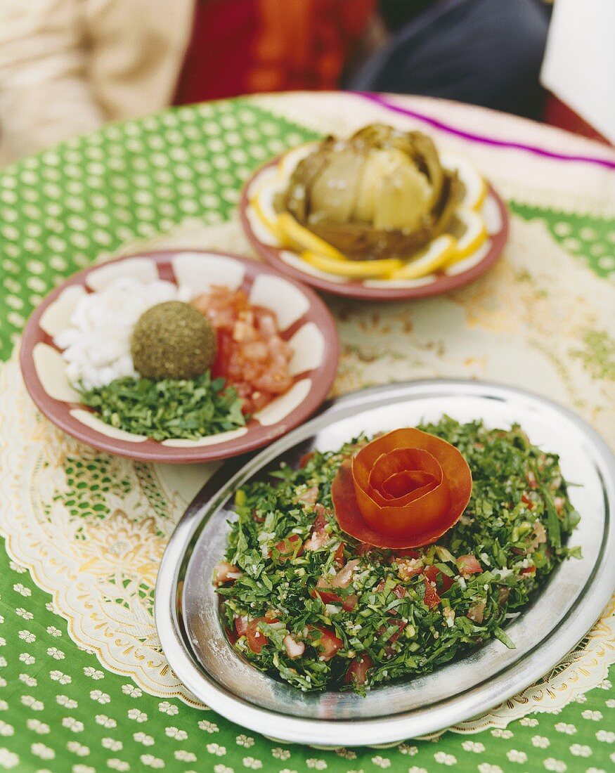 Three Lebanese appetisers
