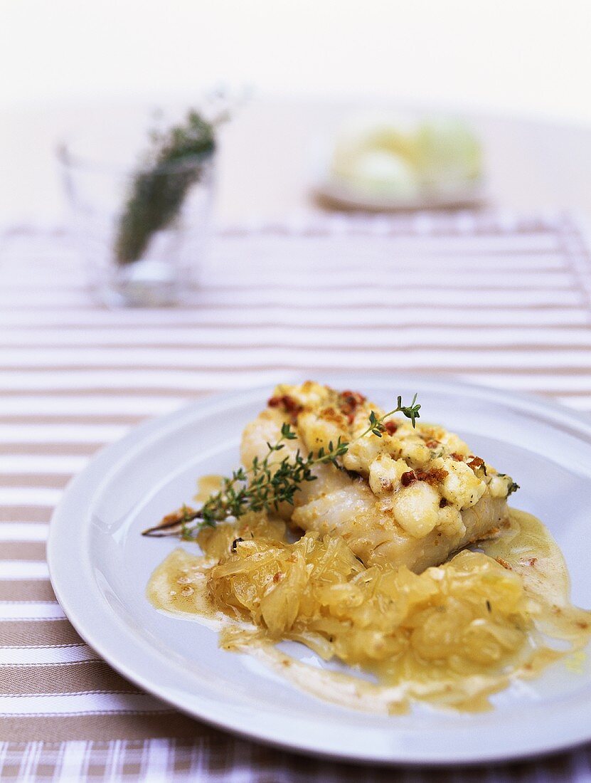 Cod gratin with goat's cheese