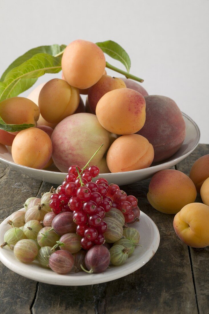 Fresh berries, apricots and peaches
