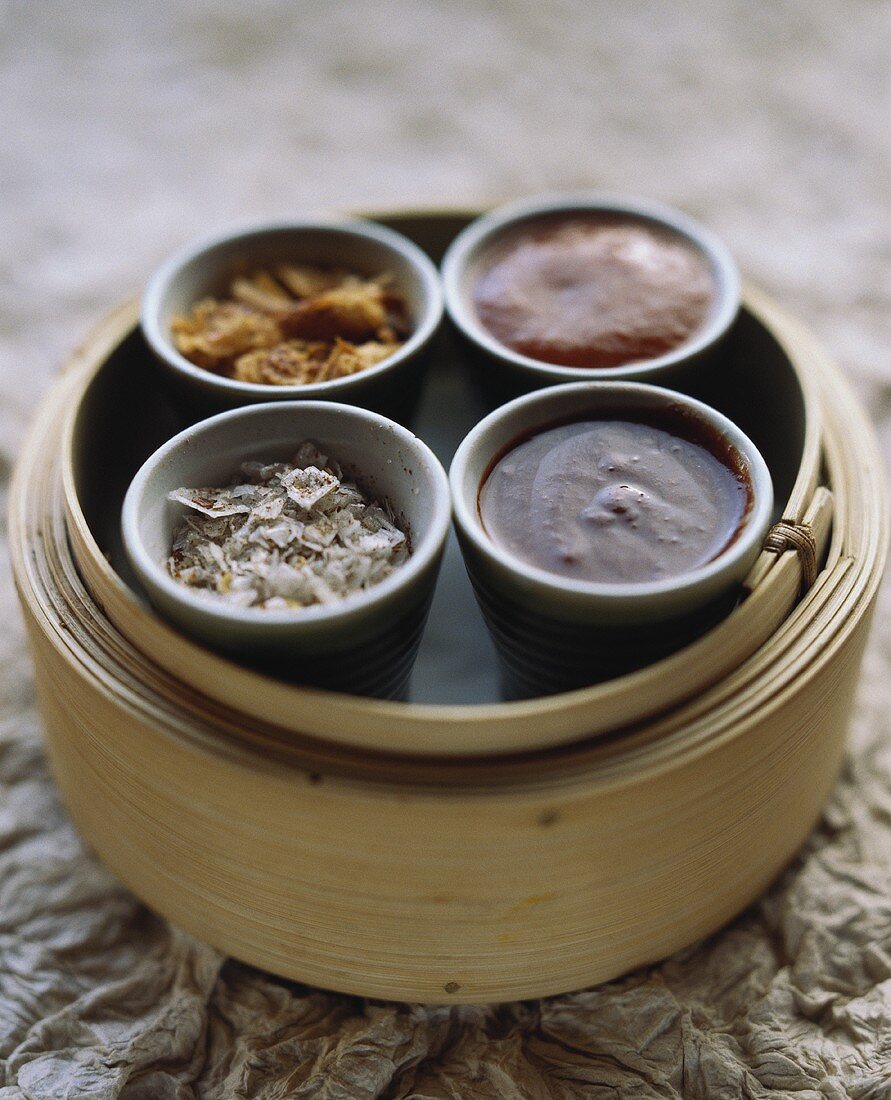 Assorted pastes and dips with fish sauce