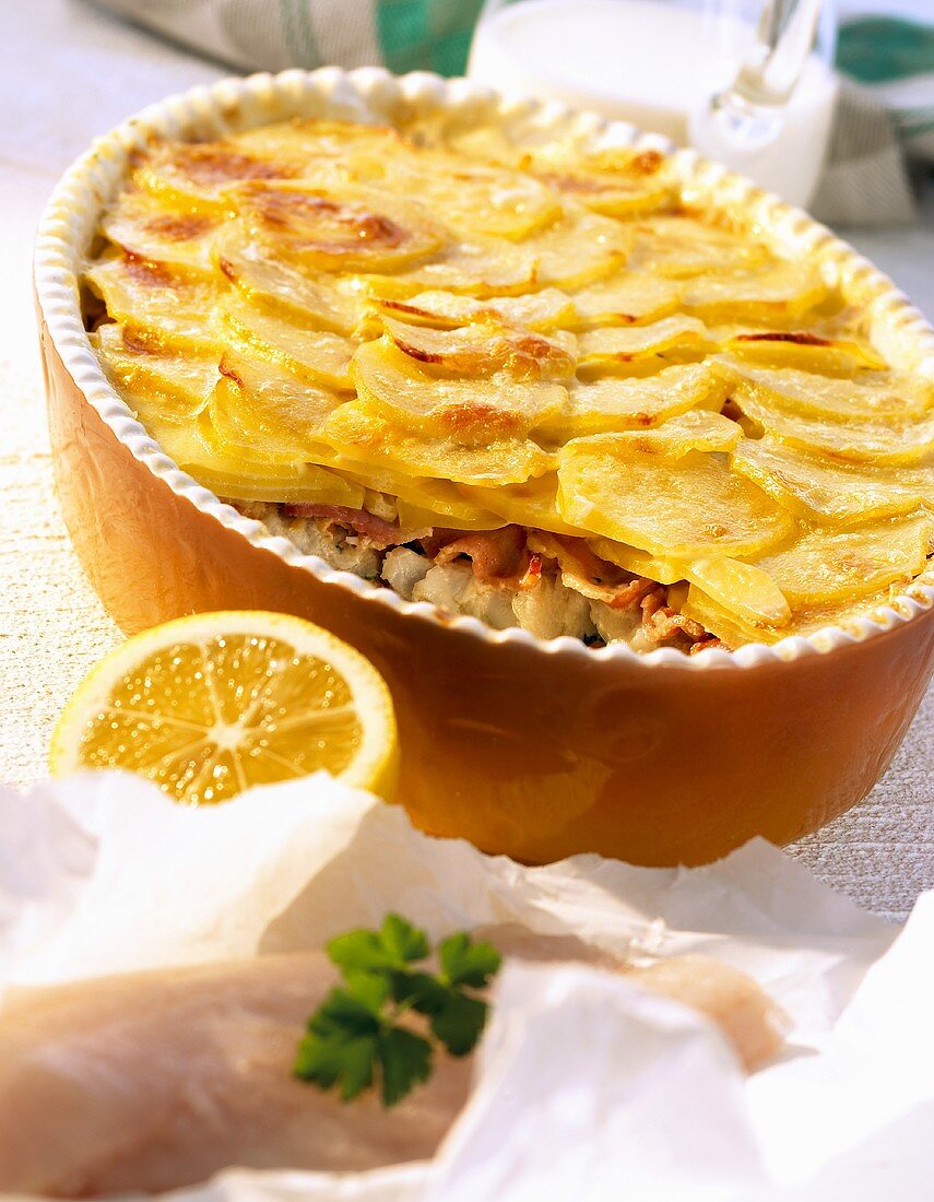 Cod pie with potato crust