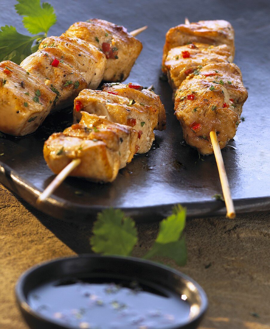 Marinated chicken kebabs