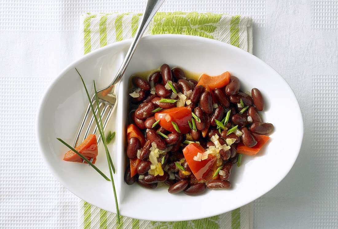 Red beans with peppers