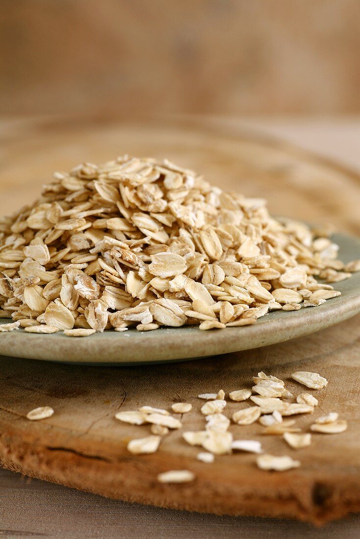 Oat flakes on a plate