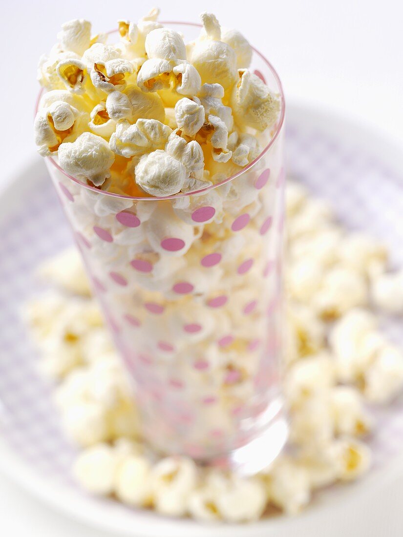 A glass of popcorn