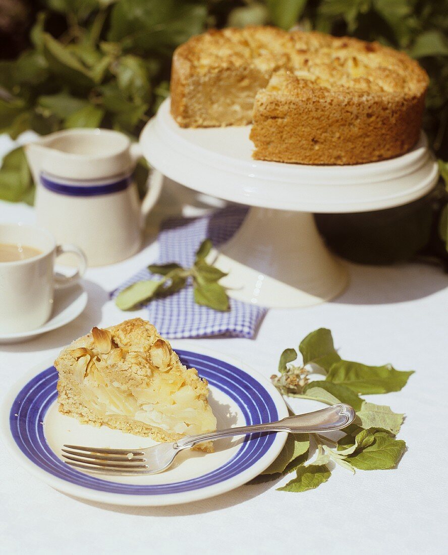 Apfelkuchen mit Streusel und Mandeln