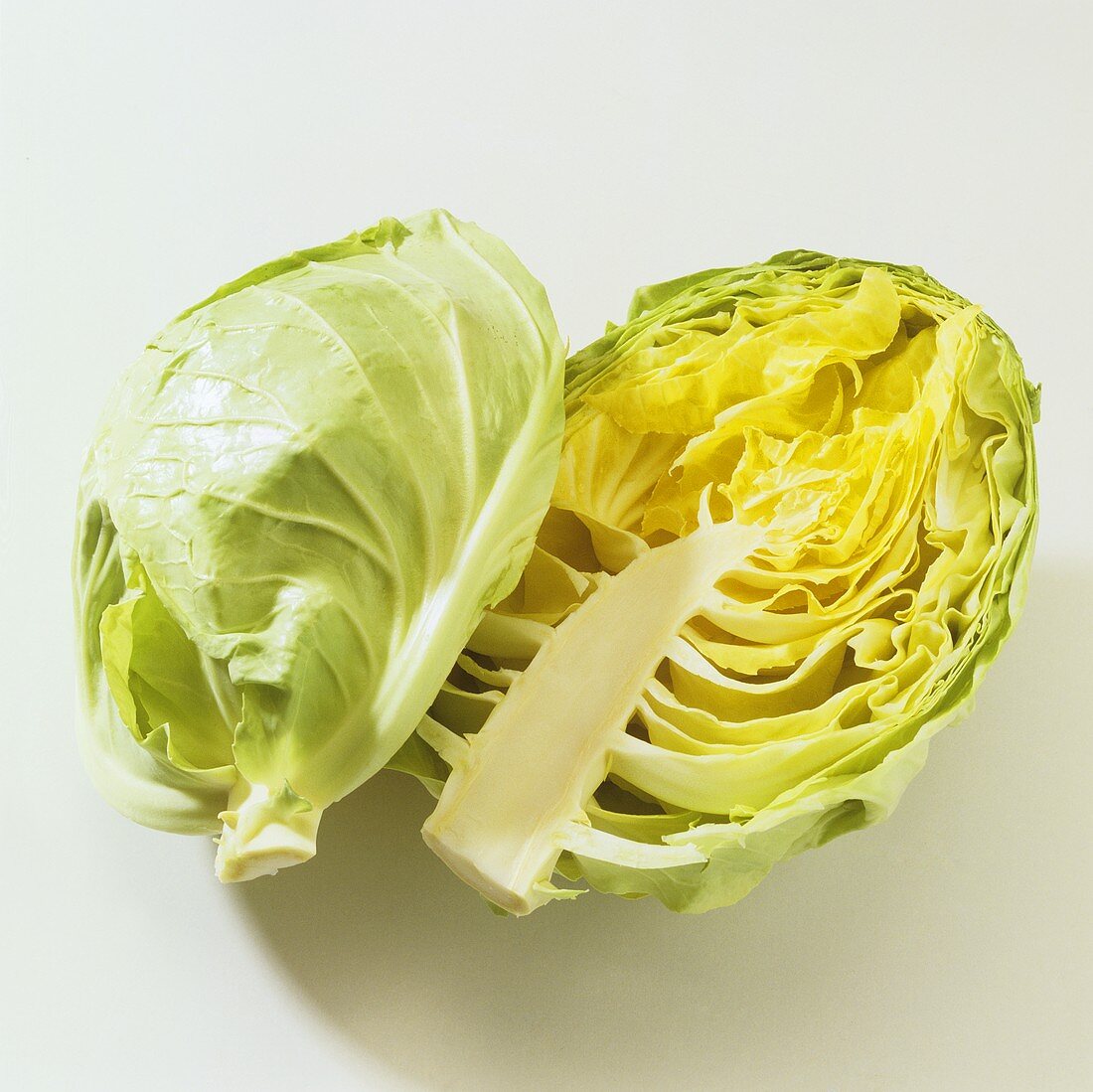 White Cabbage Sliced in Half