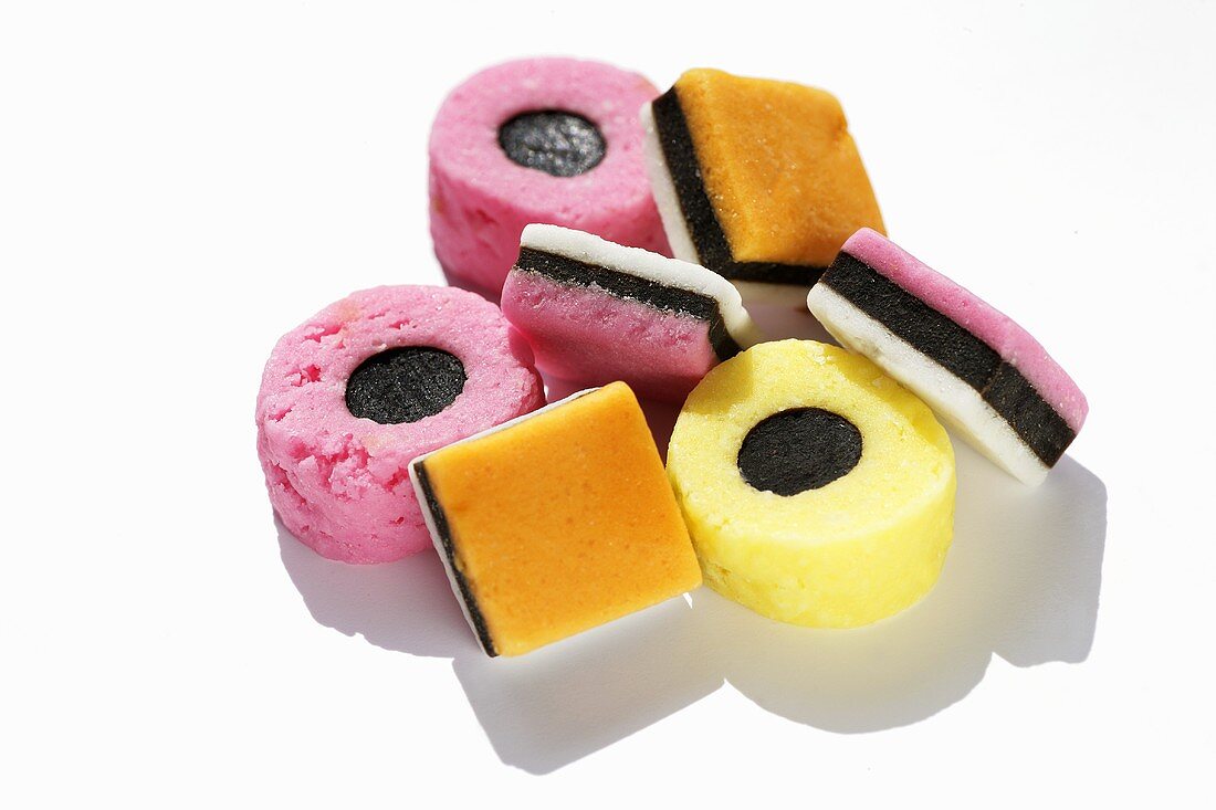 Colourful mixed liquorice sweets