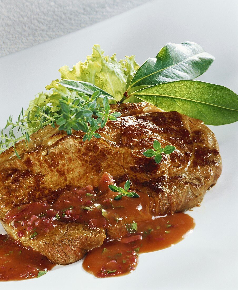 Rump steak with Bordelaise sauce