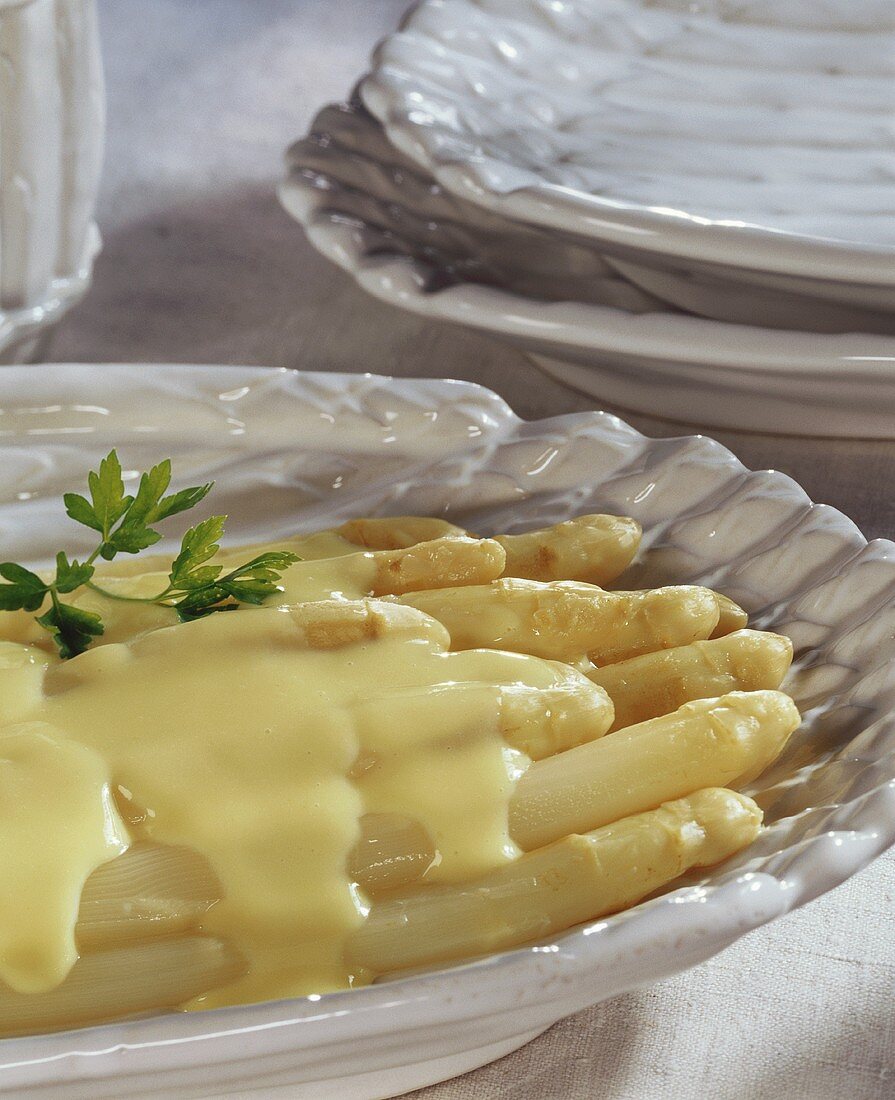 Asparagus with Grandma's thick egg sauce