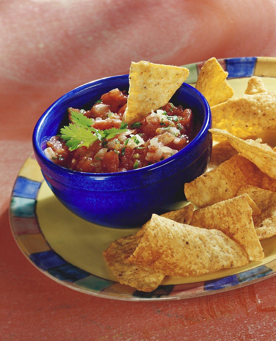 Salsa mexicana und Tortillachips