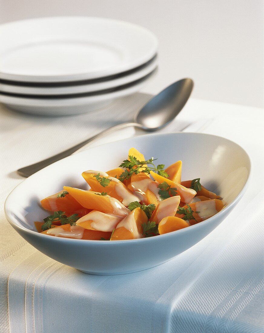 Carrots in cream with chervil