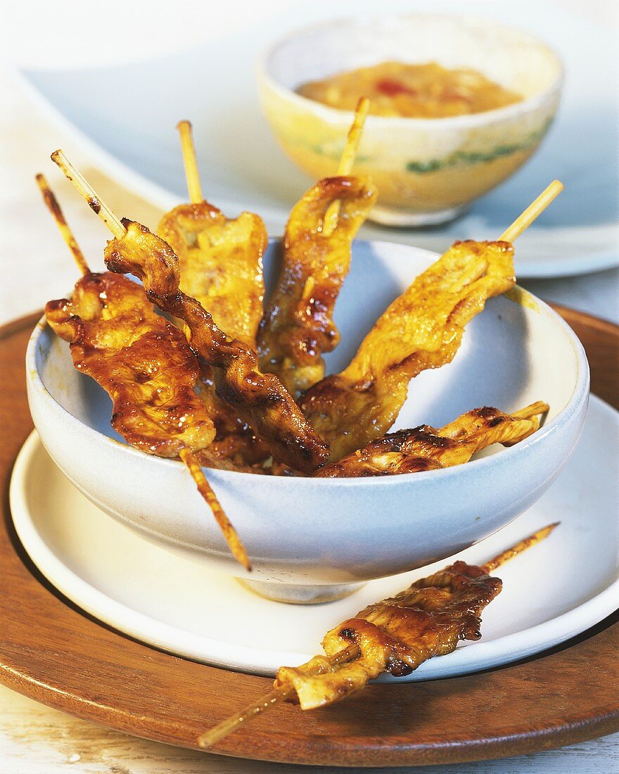 Chicken satay with peanut sauce