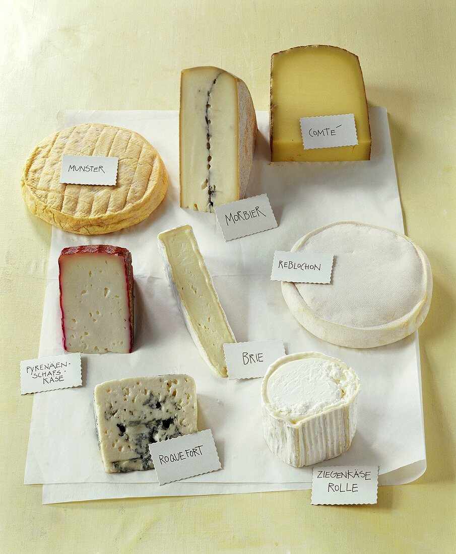 A selection of French cheeses