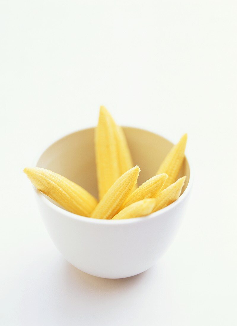 Baby corn in a bowl