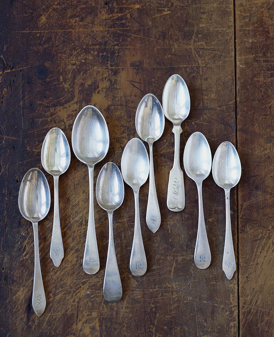 Antique silver spoons