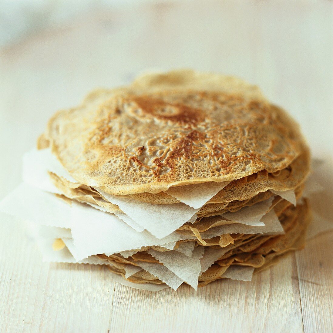 A pile of buckwheat pancakes