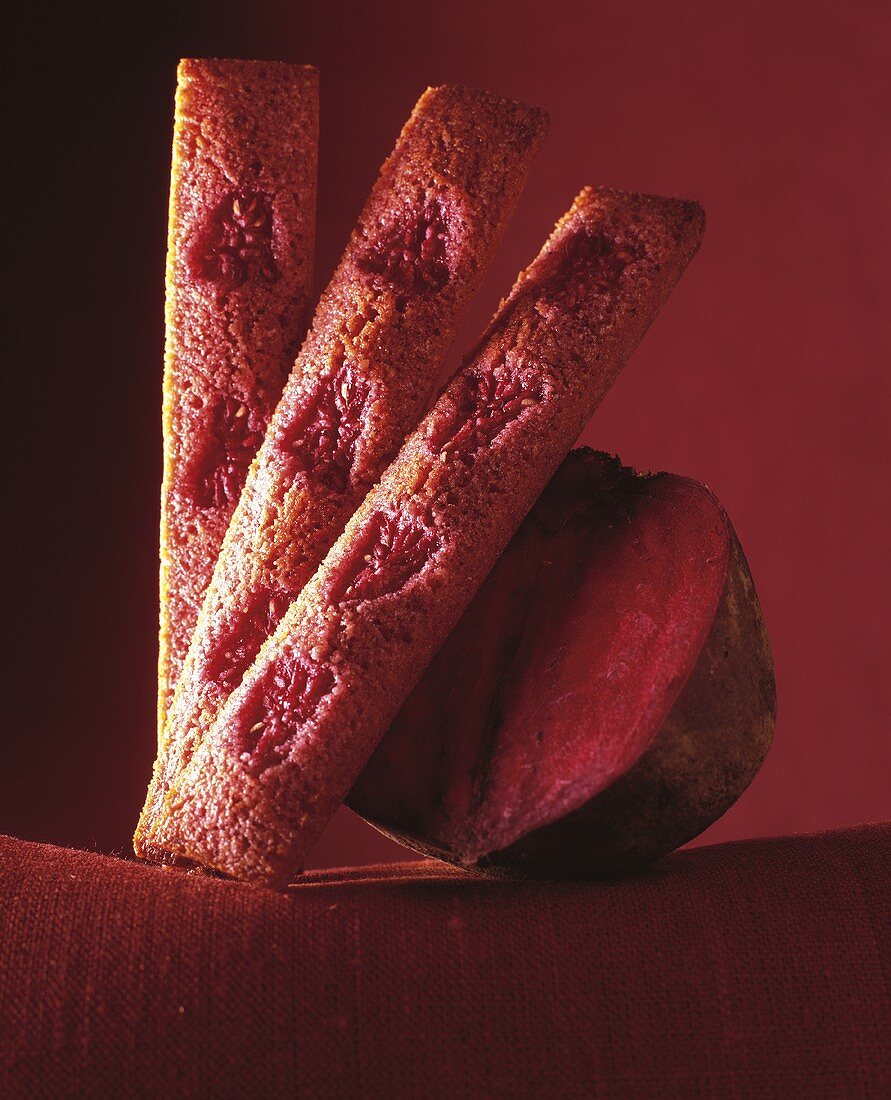 Raspberry and beetroot fingers