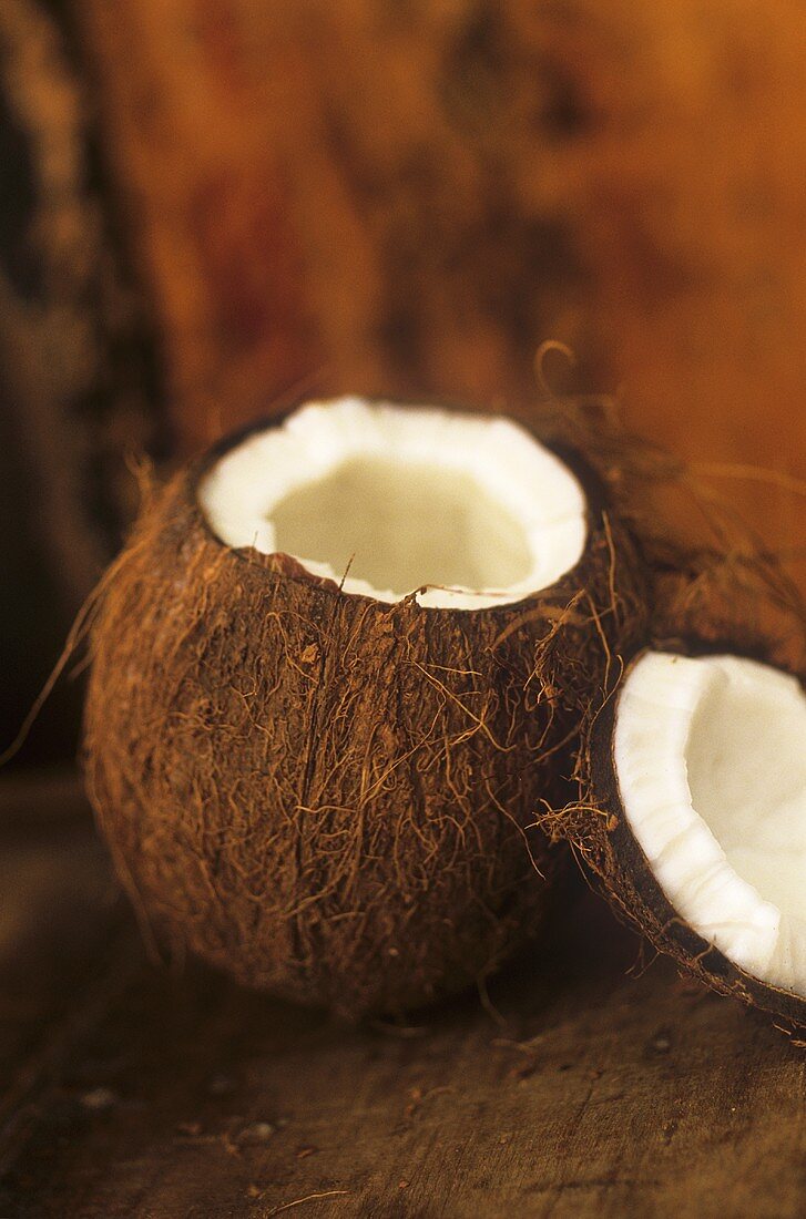 An opened coconut