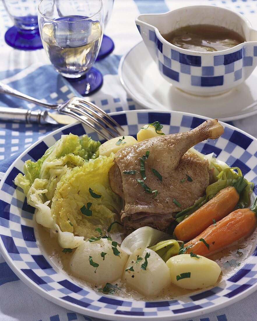 Canette en potée (Duck and vegetable stew, France)